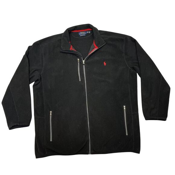Polo Ralph Lauren Performance Fleece Jacket Mens Size XL Full Zip Black - Picture 1 of 7